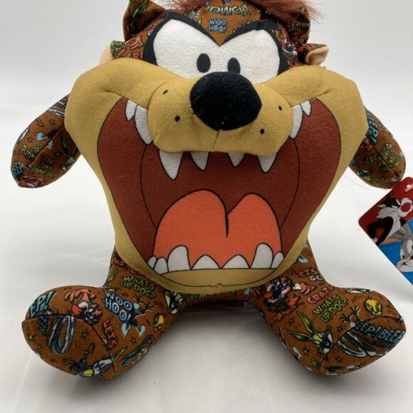 Looney Tunes Tasmanian Devil Sticker Bomb Stuffed Animal Plush Figure Toy 9” Taz - Picture 3 of 14
